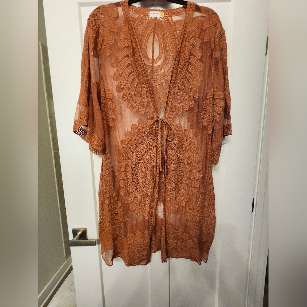 Bohemian Sheer Brown Cover-Up